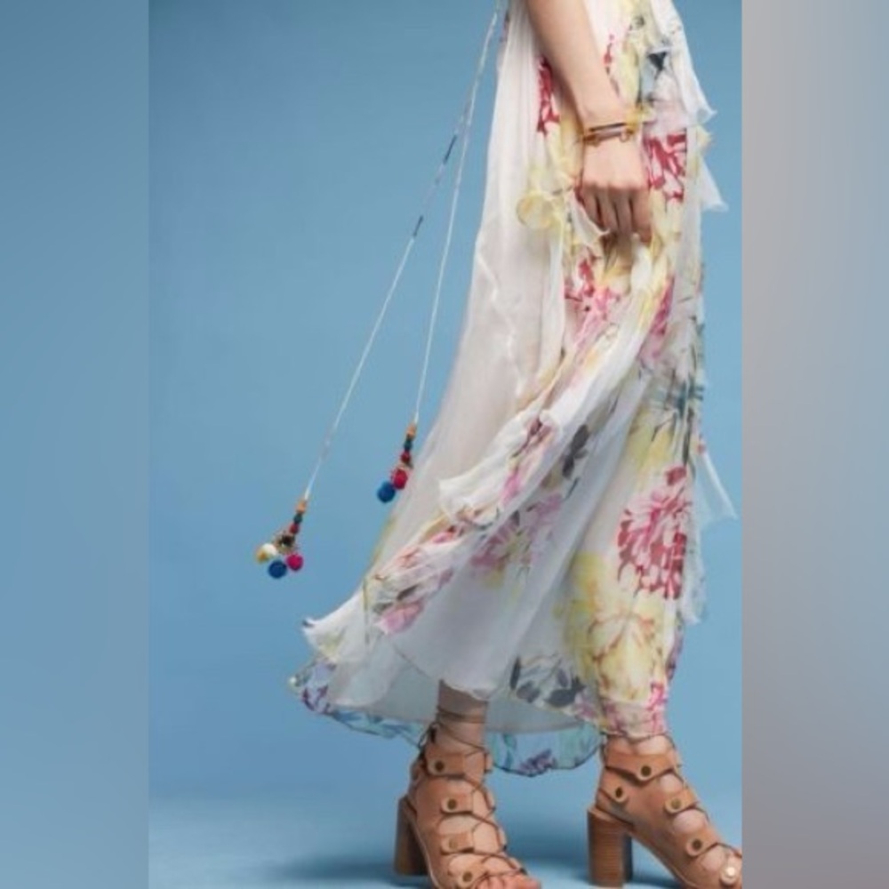 Anthropologie LOVE SAM Maris maxi floral skirt, medium